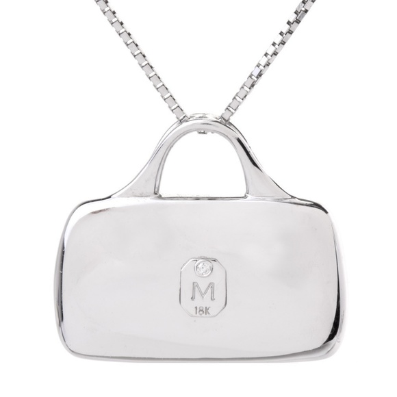 Mirabelle Diamond Purse Pendant 18k White Gold - Picture 3 of 4